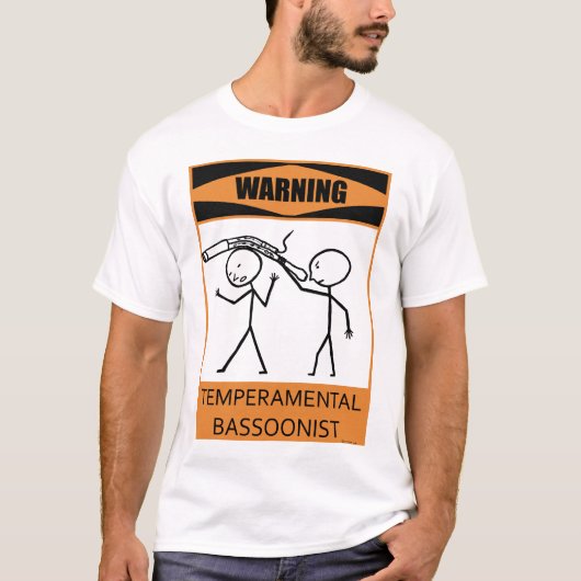 Warnender Temperamental Bassoonist T-Shirt (Vorderseite)