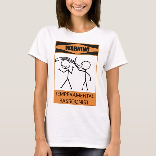 Warnender Temperamental Bassoonist T-Shirt (Vorderseite)