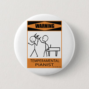 Warnender Temperamental Pianist Button