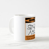 Warnender Temperamental Schlagzeuger Kaffeetasse (Vorderseite Links)