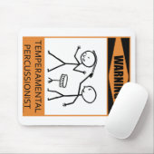 Warnender Temperamental Schlagzeuger Mousepad (Mit Mouse)