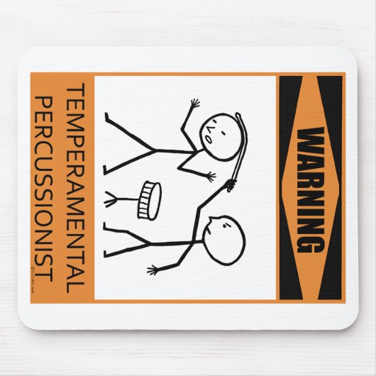 Warnender Temperamental Schlagzeuger Mousepad (Vorne)