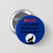 Warnender Wolf Button (Vorne & Hinten)