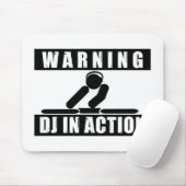 Warnendes DJ in der AktionsMausunterlage Mousepad (Mit Mouse)