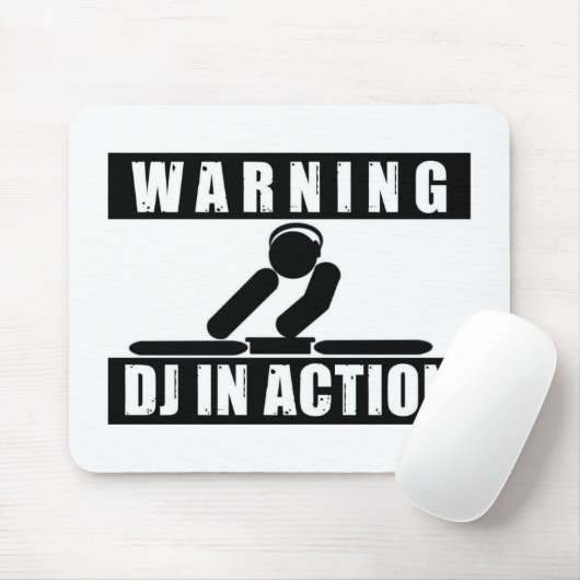 Warnendes DJ in der AktionsMausunterlage Mousepad (Mit Mouse)