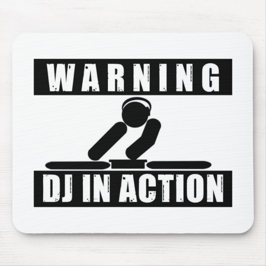 Warnendes DJ in der AktionsMausunterlage Mousepad (Vorne)