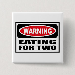 Warnendes ESSEN FÜR Knopf ZWEI Button