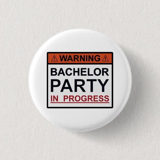 Warnendes Junggeselle-Party laufend Button (Vorderseite)