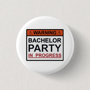 Warnendes Junggeselle-Party laufend Button