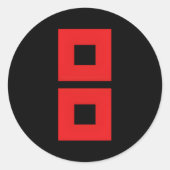 Warnflagge Runder Aufkleber (Vorderseite)