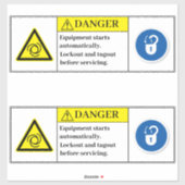 Warngerät startet das Etikett (Blatt)