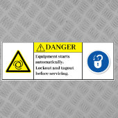 Warngerät startet das Etikett