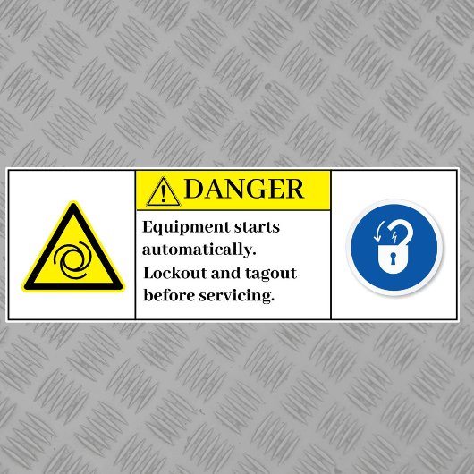 Warngerät startet das Etikett