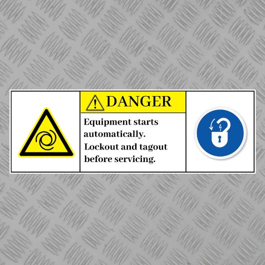 Warngerät startet das Etikett