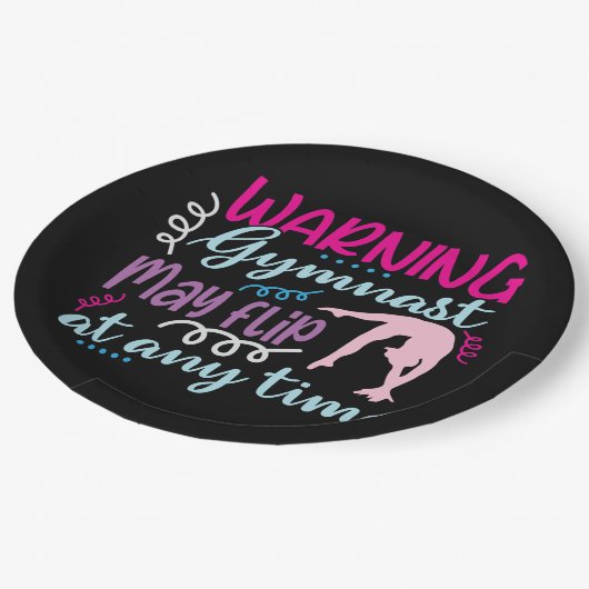 Warngymnastik kann jederzeit Gedreht werden Pappteller (Schrägansicht)