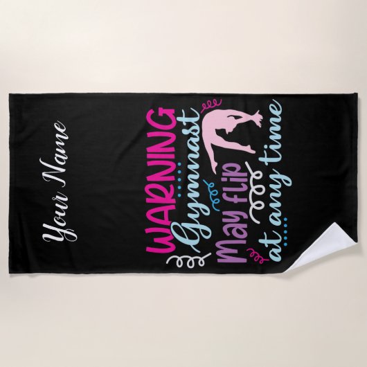 Warngymnastik kann jederzeit Gedreht werden Strandtuch (Vorderseite)