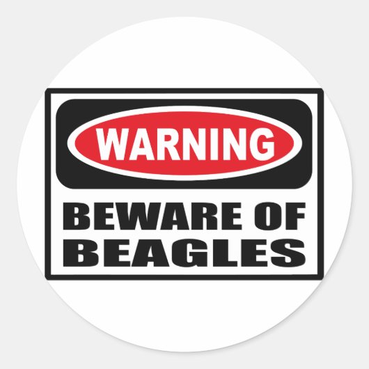 Warnhinweis auf dem Aufkleber für BEAGLE (Vorderseite)