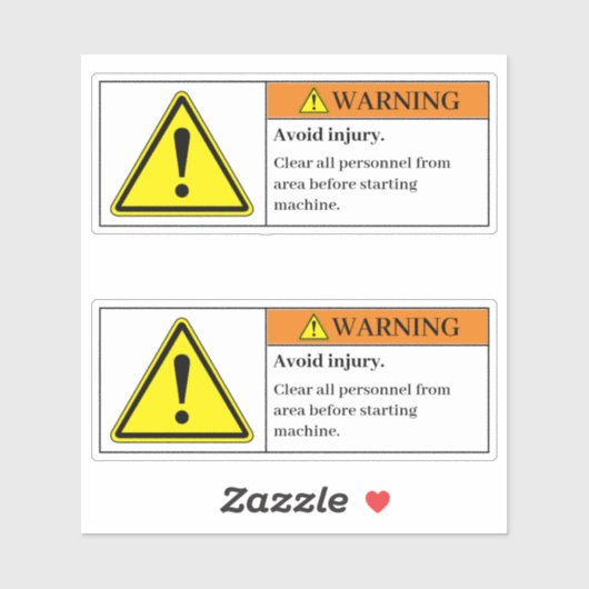 Warnhinweis Aufkleber (Blatt)