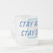 Warnhinweis Bleibe Sicheres Blaues Text-Sicherheit Mattglastasse (Vorderseite Links)