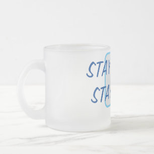 Warnhinweis Bleibe Sicheres Blaues Text-Sicherheit Mattglastasse