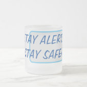 Warnhinweis Bleibe Sicheres Blaues Text-Sicherheit Mattglastasse (Mittel)