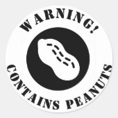 Warnhinweis enthält das Lebensmitteletikett Nüsse Runder Aufkleber (Vorderseite)