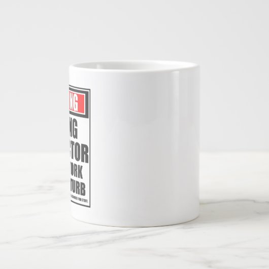 Warnhinweis Fahrlehrer schwer am Arbeitsplatz Jumbo-Tasse (Vorderseite)