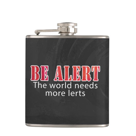 Warnhinweis Flachmann (Vorderseite)