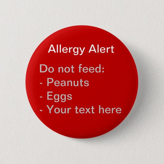 Warnhinweis für Allergien Button (Vorderseite)