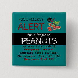 Warnhinweis für aquamarine Erdnussallergie Button
