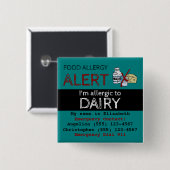 Warnhinweis für aquamarine Milchprodukte Button (Vorne & Hinten)
