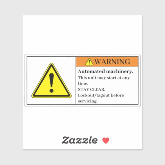 Warnhinweis für automatisierte Maschinen Aufkleber (Blatt)