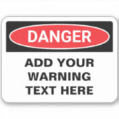 Warnhinweis für benutzerdefinierte Kennzeichnung Aufkleber (Vorderseite)