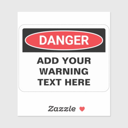 Warnhinweis für benutzerdefinierte Kennzeichnung Aufkleber (Blatt)