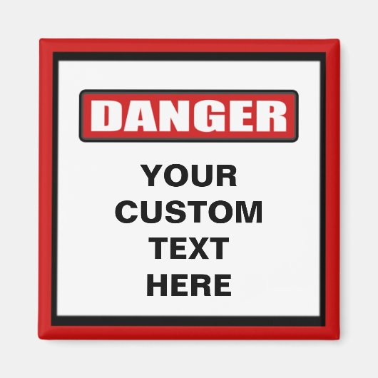 Warnhinweis für das benutzerdefinierte Magnet (Vorne)