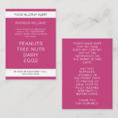 Warnhinweis für den Personalisierten Koch Visitenkarte (Vorne/Hinten)