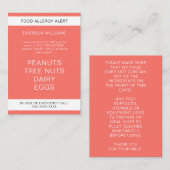 Warnhinweis für den Personalisierten Koch Visitenkarte (Vorne/Hinten)