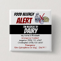 Warnhinweis für die Editable Dairy Food Allergy