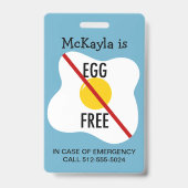 Warnhinweis für die Eierallergie Ausweis (Vorderseite)