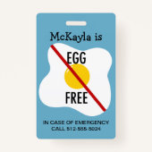 Warnhinweis für die Eierallergie Ausweis (Vorderseite)