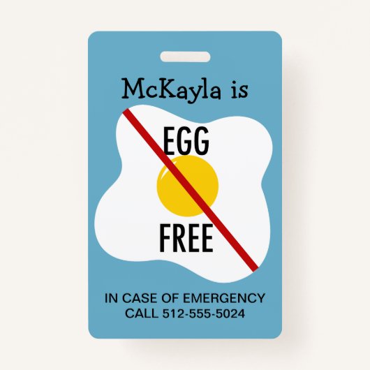 Warnhinweis für die Eierallergie Ausweis (Vorderseite)