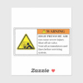 Warnhinweis für die Hochdruckluft Aufkleber (Blatt)