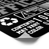 Warnhinweis für dünne Silber Poster (Ecke)