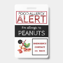 Warnhinweis für Erdnussallergie Ausweis