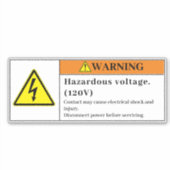 Warnhinweis für gefährliche Spannung VLO9 Aufkleber (Vorderseite)