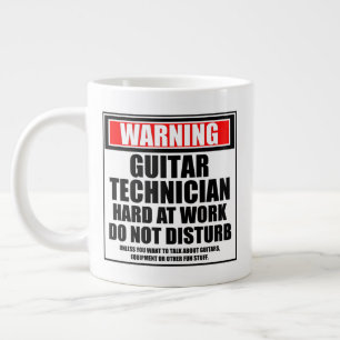 Warnhinweis für Gitarrentechniker hart am Werk Jumbo-Tasse
