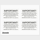 WARNHINWEIS FÜR GLOBEN. Flat Earth Rechteckiger Aufkleber (Blatt)