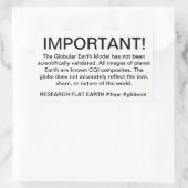 WARNHINWEIS FÜR GLOBEN. Flat Earth Rechteckiger Aufkleber (Tasche)