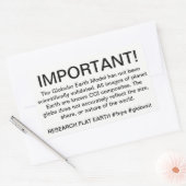 WARNHINWEIS FÜR GLOBEN. Flat Earth Rechteckiger Aufkleber (Umschlag)