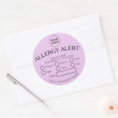 Warnhinweis für hellrosa Einfache schwarze Lebensm Runder Aufkleber (Umschlag)